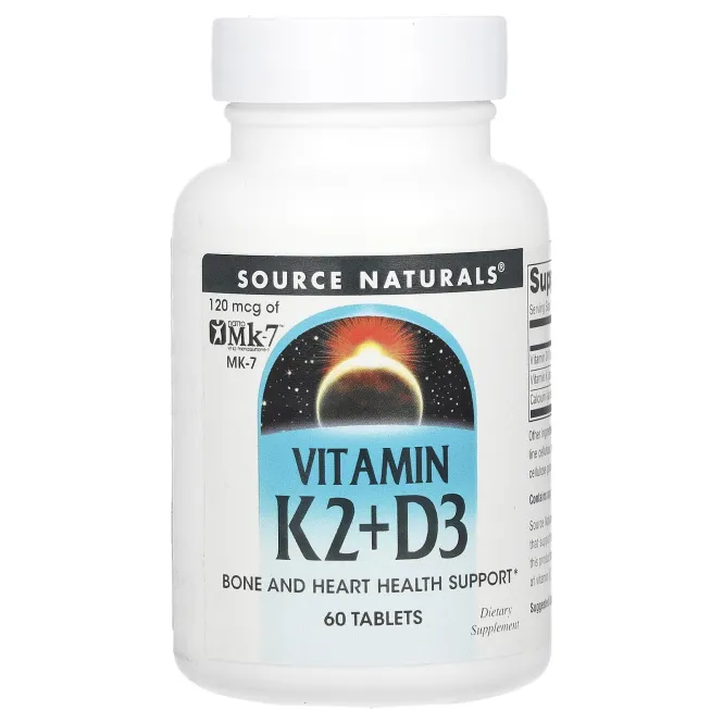 Source Naturals, Витамин К2, 100 мкг, 60 таблеток