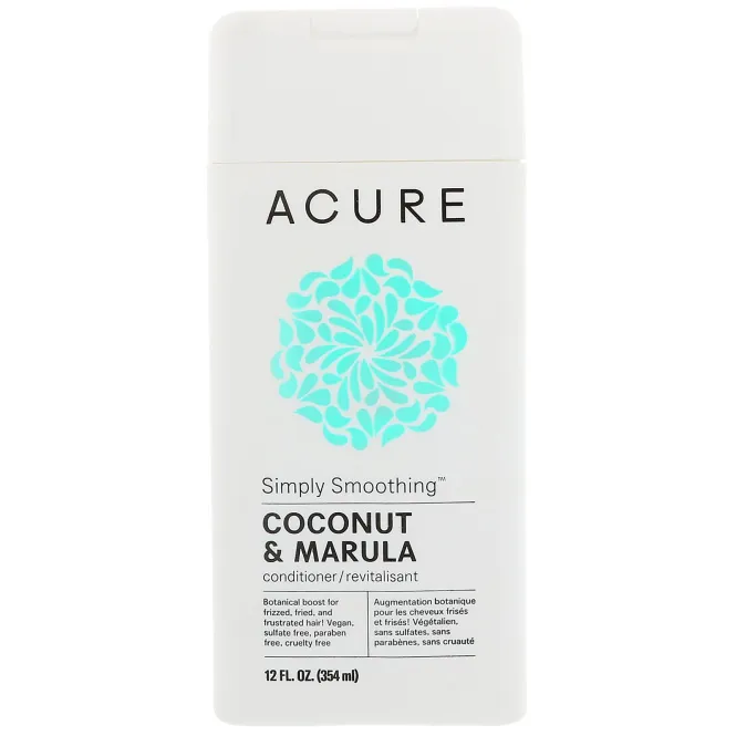 Acure, Просто разглаживающий кондиционер, кокос и марула, 354 мл