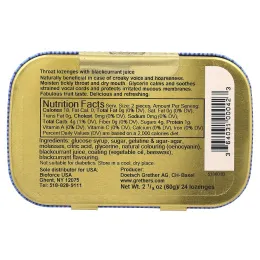 Grether's Pastilles, для горла и голоса, черная смородина, 24 пастилки, 60 г (2 1/8 унции)