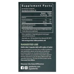 Gaia Herbs, постбиотик из квашеной капусты, 60 веганских капсул с фитокапсулами