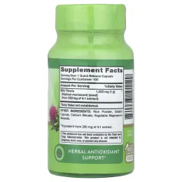 Nature's Truth, Экстракт семян расторопши, 1000 мг, 100 капсул с быстрым высвобождением