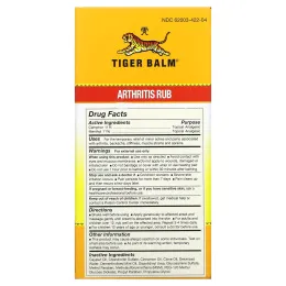 Tiger Balm, Arthritis Rub, без спирта, 4 жидких унций (113 мл)