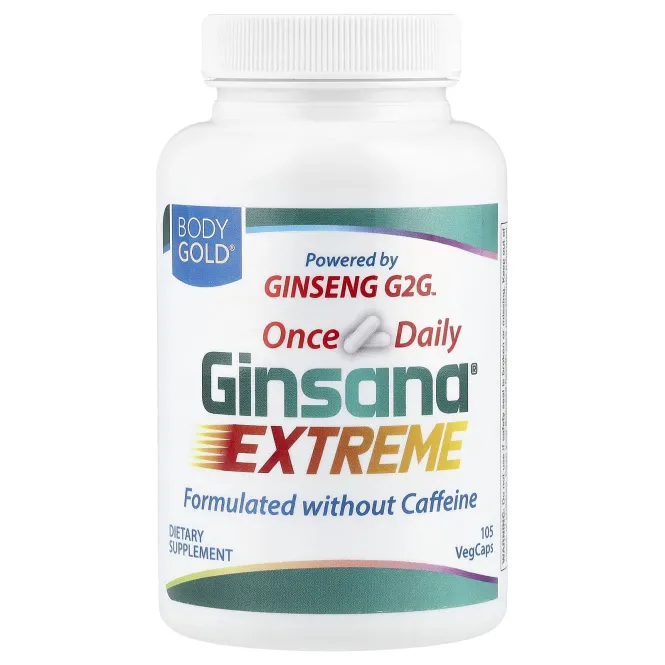 BodyGold, Ginsana Energy, 105 вегетарианских капсул