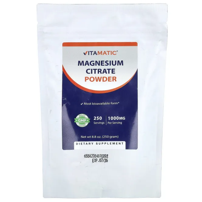 Vitamatic, цитрат магния в порошке, 250 г (8,8 унции)