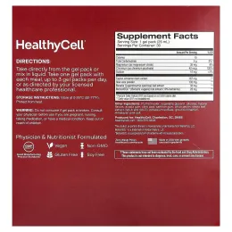 HealthyCell, Glucose Support, средство для поддержки уровня глюкозы в крови, яблоко и корица, 30 пакетиков с гелем, 25 мл (0,84 жидк. унции)