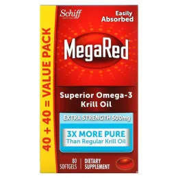 Schiff, MegaRed, Superior Omega-3 Krill Oil, 500 mg, 80 Softgels