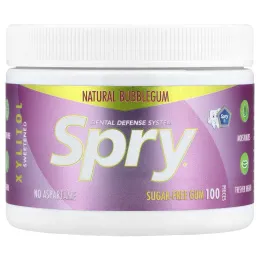 Xlear, Spry®, жевательная резинка без сахара, натуральная жевательная резинка, 100 шт.