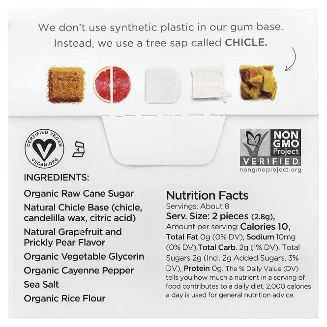 Simply Gum, Жевательная резинка, очищающее средство, грейпфрут, опунция, кайенский перец, морская соль`` 15 шт.