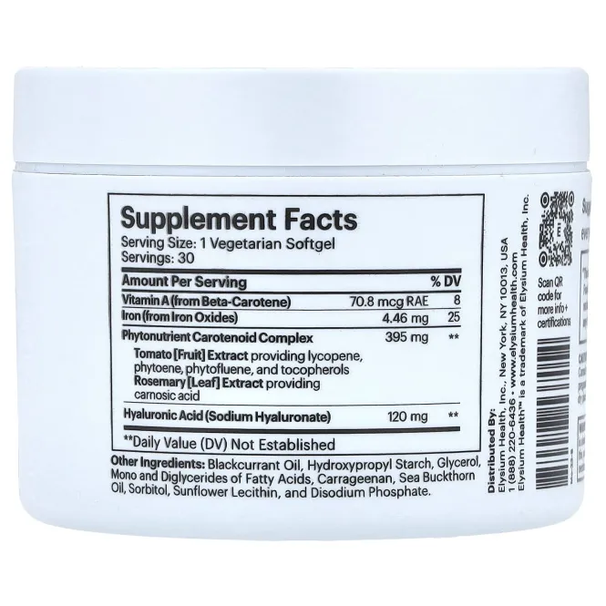 Elysium, Mosaic, поддержка старения кожи и коллагена, 30 мягких таблеток