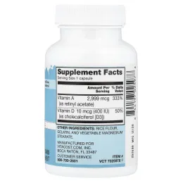 Vitacost, Everyday Essentials, Vitamins A & D3, 100 Capsules