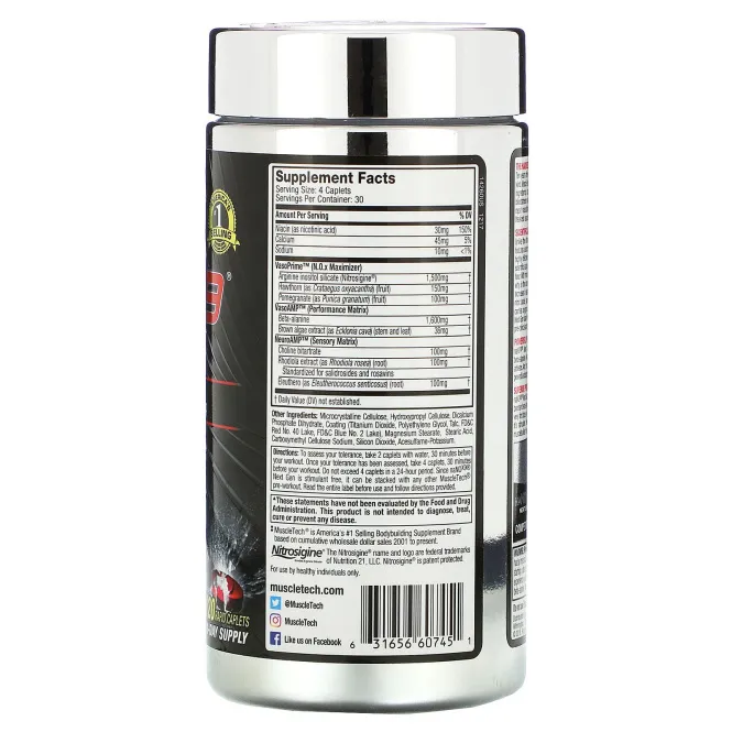 Muscletech, Performance Series, naNOX9 Next Gen, 120 Rapid Caplets