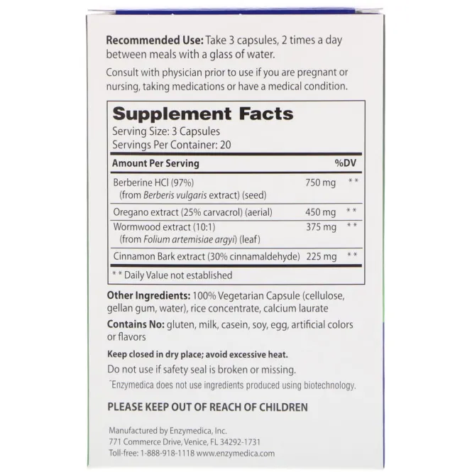 Enzymedica, Очищение кишечника за 10 дней, 60 капсул с целевым высвобождением