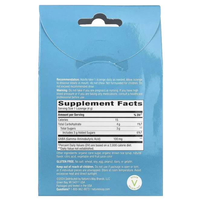 Nature's Way, Леденцы Calm Drops, малина, 24 пастилки