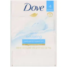 Dove, Косметическое мыло «Нежное отшелушивание», 4 шт. по 113 г