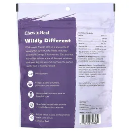Chew + Heal, Мягкое вяленое лакомство для собак, для всех возрастов, с лососем, 142 г (5 унций)