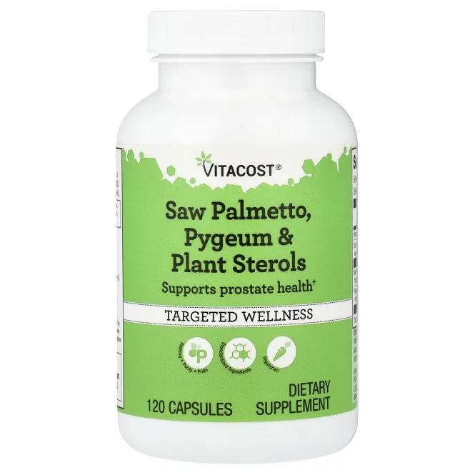 Vitacost, Saw Palmetto, Pygeum & Plant Sterols, 120 Capsules