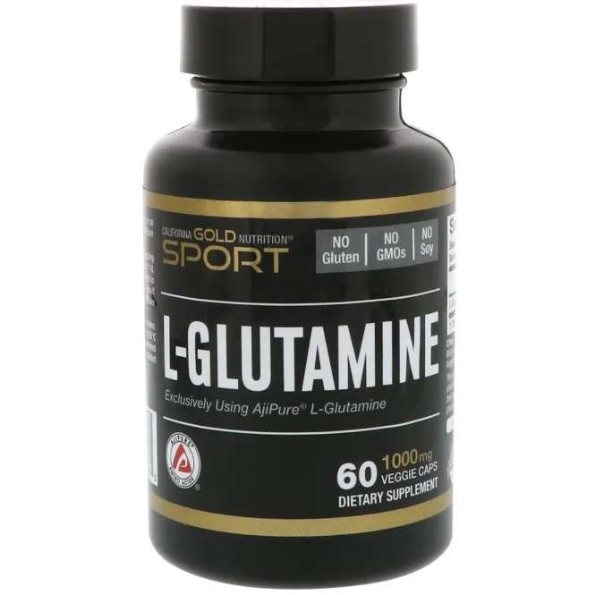 California Gold Nutrition, L-глутамин, AjiPure, 1000 мг, 60 вегетарианских капсул