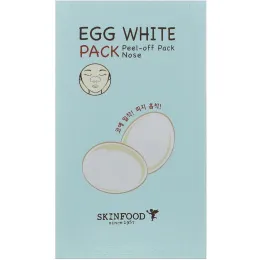 Skinfood, Маска с яичным белком, Маска-пилинг для носа, лба, подбородка, 10 листов