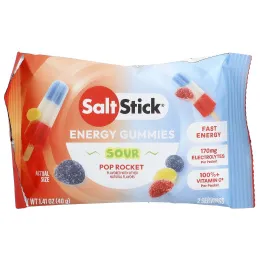 SaltStick, энергетические жевательные таблетки, со вкусом кислого, 10 пакетиков по 40 г (1,41 унции)