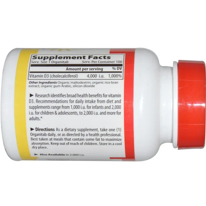 Vibrant Health, Витамин D3, 4000 МЕ, 100 таблеток