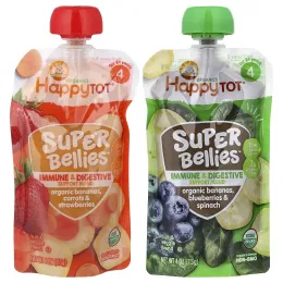 Happy Family Organics, Happy Tot®, Super Bellies™, смесь органических фруктов и овощей для детей от 2 лет, ассорти вкусов, 8 пакетиков по 113 г (4 унции)