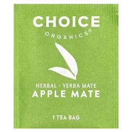 Choice Organic Teas, травяной йерба мате, яблочный мате, 16 чайных пакетиков, 36 г (1,27 унции)