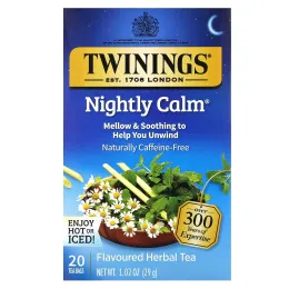 Twinings, Ароматизированный травяной чай, Nightly Calm, без кофеина, 20 чайных пакетиков, 29 г (1,02 унции)