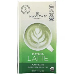 Navitas Organics, Смесь для напитков Superfood, латте с матча, 10 пакетиков по 9 г (0,31 унции)