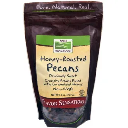 Now Foods, Настоящая пища, жареный пекан в меду, 8 унций (227 г)