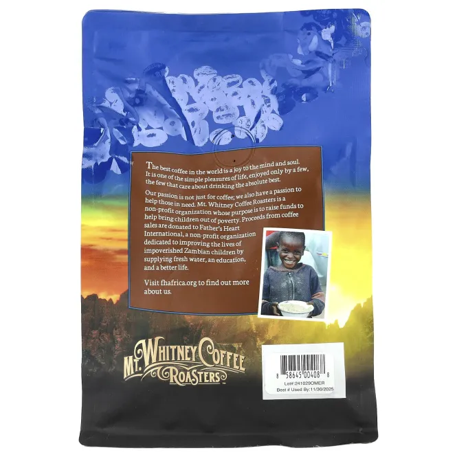 Mt. Whitney Coffee Roasters, органический кофе в зернах, вкус крепкого эспрессо, 340 г (12 унций)