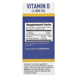 Superior Source, Витамин D3, Экстра сила, 1000 МЕ, 100 микролингвальных таблеток