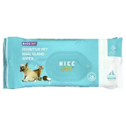 HICC Pet, чувствительные салфетки для анальной железы, для собак и кошек, с кокосом, 6 упаковок по 20 салфеток