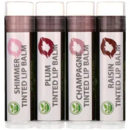 Sky Organics, Organic Tinted Lip Balms Set, 4 Pack, .15 oz (4.25 g) Each