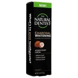 The Natural Dentist, Отбеливающая зубная паста с древесным углем - Cocomint без фтора 5 унций