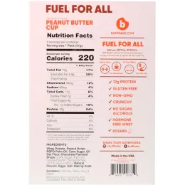 Buff Bake, Protein Crunchy Cookies, Peanut Butter Cup, 8 Cookie Packs, 1.79 oz (51 g) Each