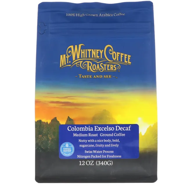 Mt. Whitney Coffee Roasters, Колумбийский Excelso молотый кофе без кофеина, 12 унций (340 г)