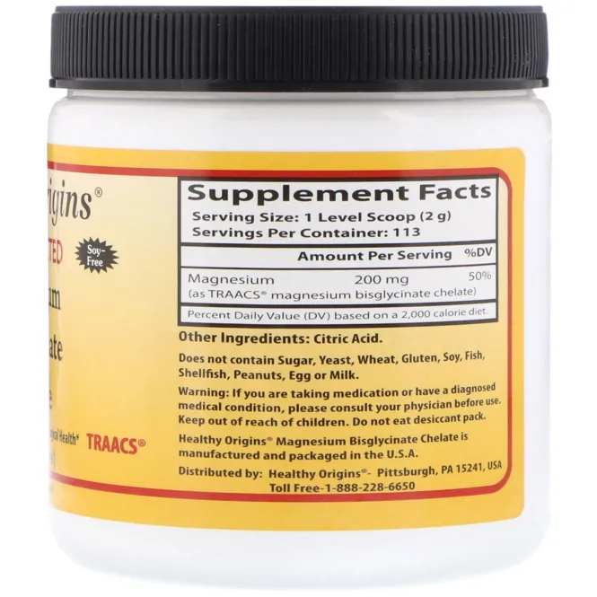 Healthy Origins, Бисглицинат хелат магния, 8 унц. (227 г)