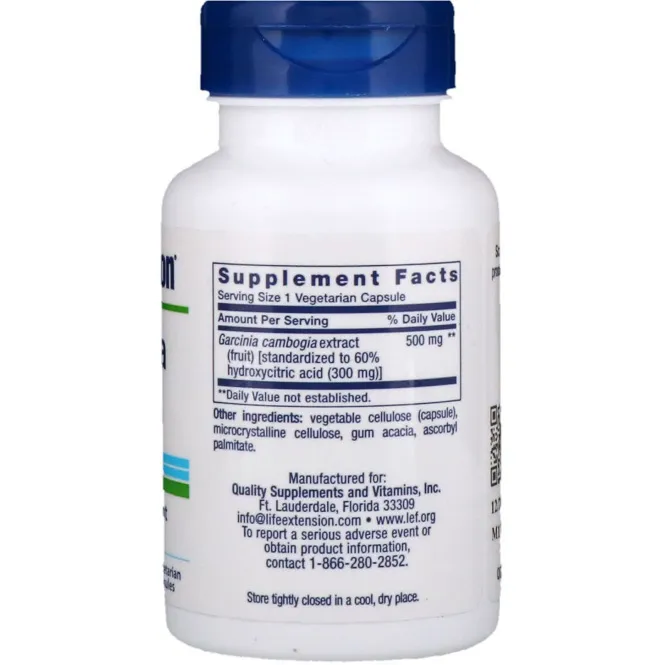 Life Extension, Гарциния ГЛК, 90 растительных капсул