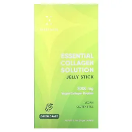 Everydaze, Essential Collagen Solution, желе в стиках, зеленый виноград, 3000 мг, 10 стиков по 20 г (0,7 унции)