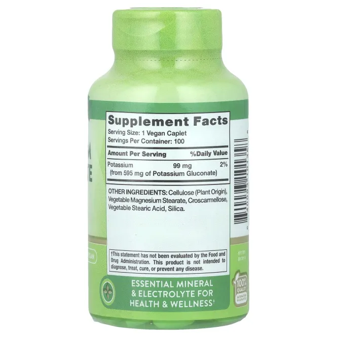 Nature's Truth, Глюконат калия, 595 мг, 100 капсул