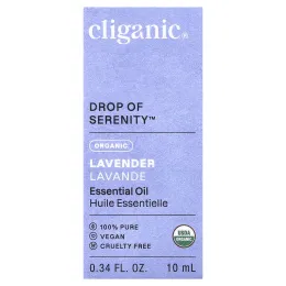 Cliganic, Органическое эфирное масло лаванды, 10 мл (0,34 жидк. Унции)
