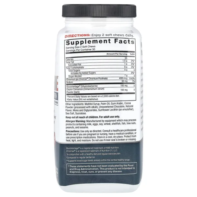 Force Factor, Ultra Berberine ™, шоколад и мята, 60 жевательных таблеток