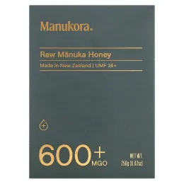 Manukora, необработанный мед манука, 600+ MGO, 250 г (8,82 унции)