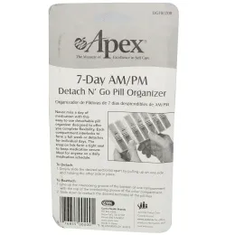 Apex, Недельный походный органайзер для таблеток Detach N' Go, 1 органайзер для таблеток