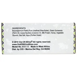 Out of Africa, Кусковое мыло с чистым маслом ши, кусковое мыло для кожи лица с молочными протеинами, 3 штуки в упаковке, по 4 унции (120 г) каждое