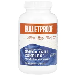 BulletProof, Omega Krill Complex ™, натуральный лимон, 120 мягких таблеток