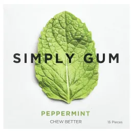 Simply Gum, Chewing Gum, Peppermint, 15 Pieces