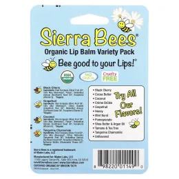 Sierra Bees, Органический бальзам для губ, ассорти, 4 пакетика, 0,15 унций (4,25 г) каждый