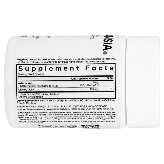 Codeage, Akkermansia, 30 растительных капсул