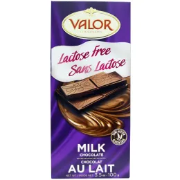 Valor, Молочный шоколад, без лактозы, 3,5 унции (100 г)